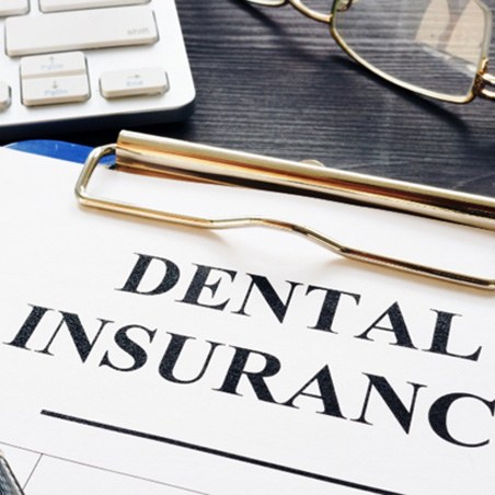 dental insurance form on table 