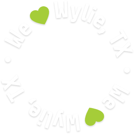 We heart Wylie Texas animated text in a circle