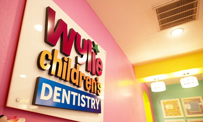 Wylie Children's Dentistry sign in Wylie pediatric dental office