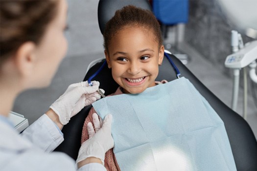 Girl in the dental chair