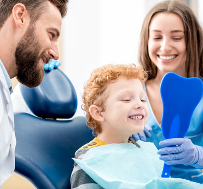 a child visiting their pediatric dentist