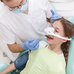 a child receiving nitrous oxide sedation 