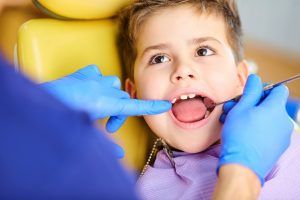 Young boy in dental chair