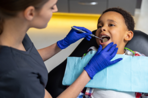 a child at a dental appointment