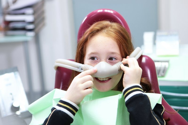 young girl receiving nitrous oxide