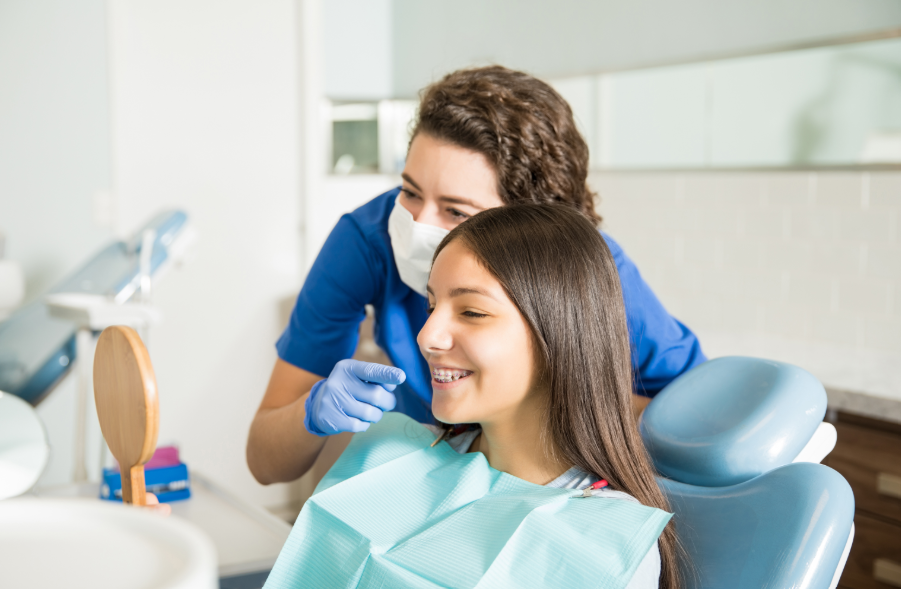 Teen at dentist